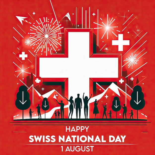 Photo a poster design for swiss national day