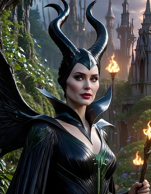 The Poster Disney and Marvels film Maleficent as Hela created with generative AI