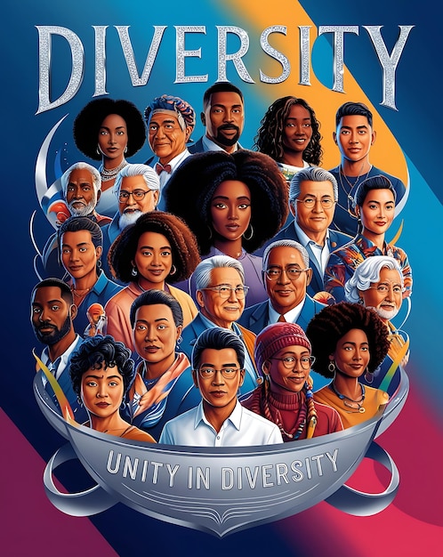 a poster for the diversity of people in in multicolored colors