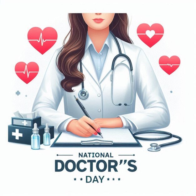 a poster for doctor day day day with a stethoscope around it