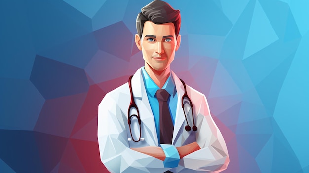 a poster of a doctor with his arms crossed