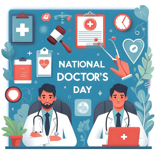 a poster of doctors doctor day day with a blue background with a picture of doctor doctor on it