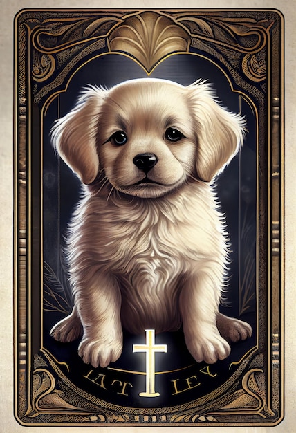 A poster of a dog named the golden retriever.