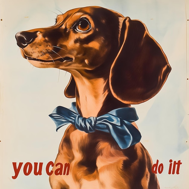 Photo a poster for a dog that says you can do it