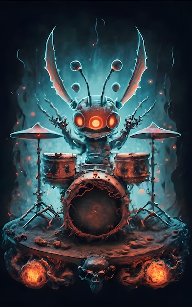 Photo a poster for a drum set with a drum set and a drum kit with a drum set on the bottom