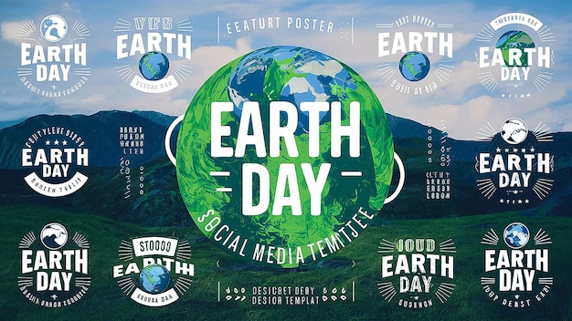 Photo a poster for earth day day with a sky background