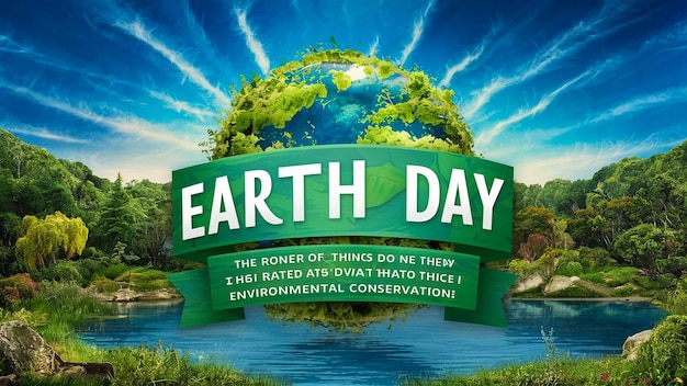 a poster for earth day with a green background and the words earth day of the world