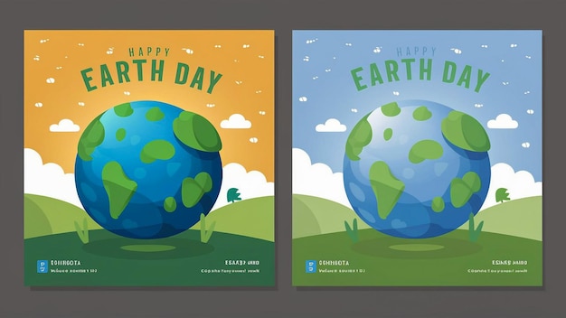 a poster for earth day with a green planet on the cover