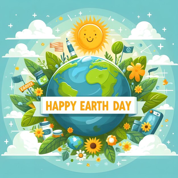 a poster for earth day with a happy earth day