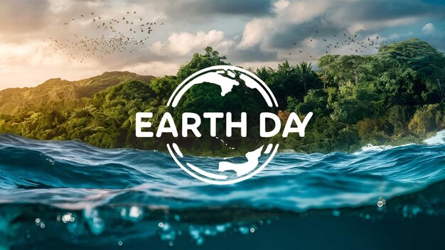 a poster for earth day with the words earth day on it