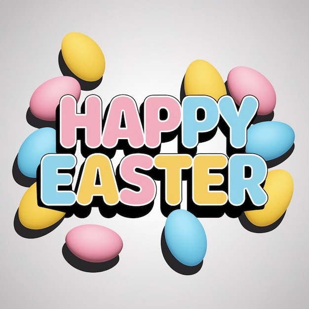 Photo a poster of easter eggs with the words happy easter on it