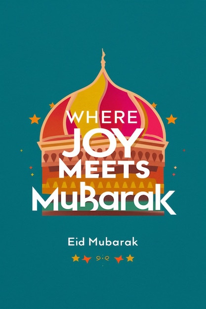 A poster for eid Mubarak with a green background