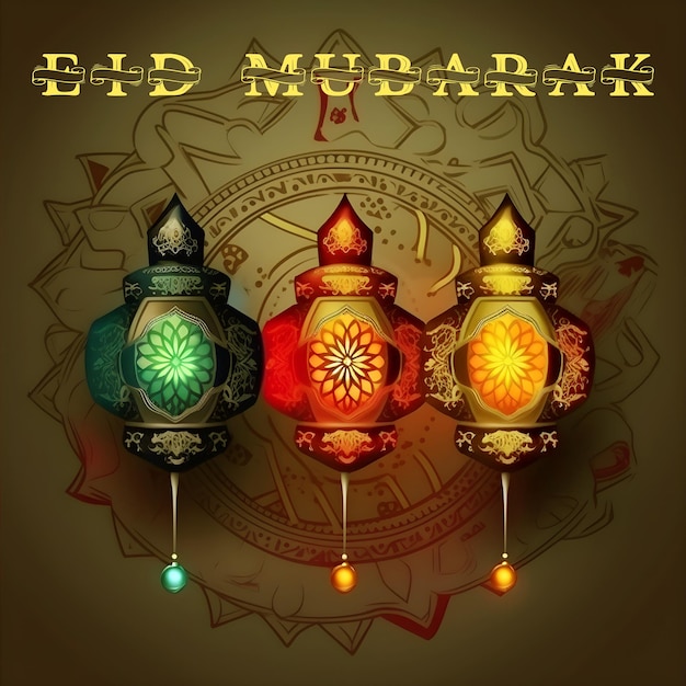 A poster for eid mubarak with the words eid mubarak on it.