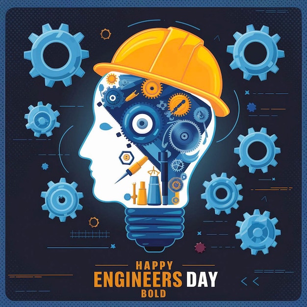 Photo a poster for engineer days day on the planet