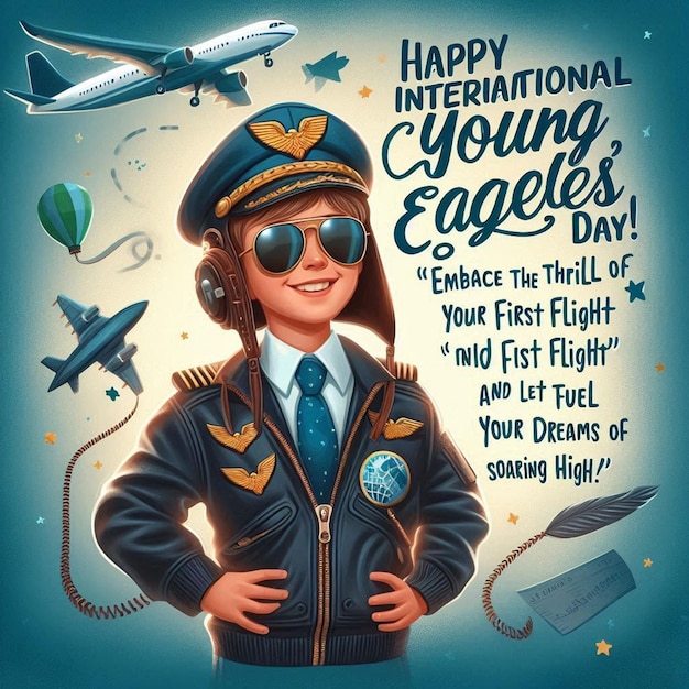 a poster for an event with a pilot wearing a military uniform and sunglasses