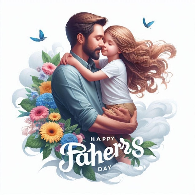 a poster for a father and daughter with flowers and the words father and daughter