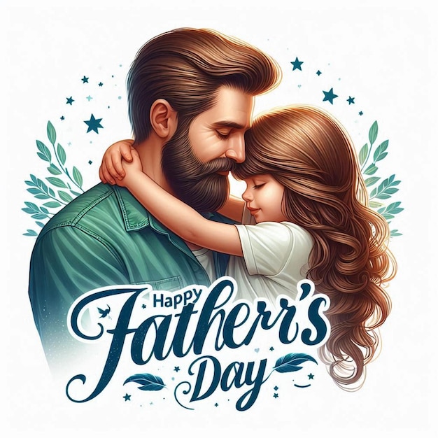 a poster for a father and daughter with a green background for fathers day