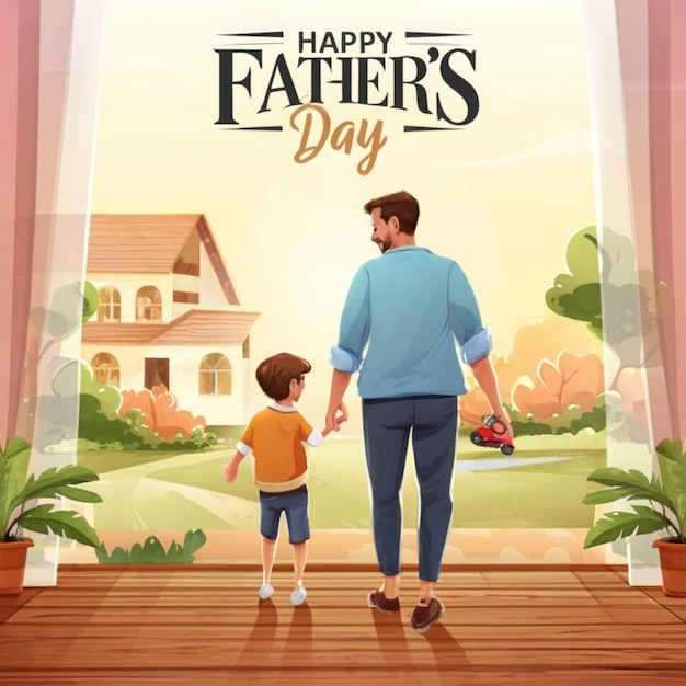 a poster for a father and son with a father holding hands