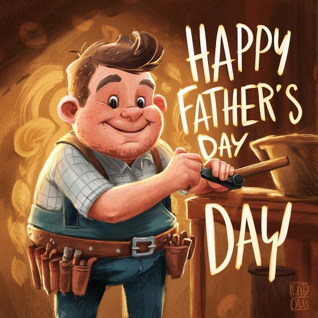 a poster for a fathers day with a gun and a picture of a fathers day