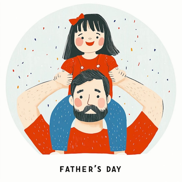 Photo a poster for fathers day with a picture of a father and his daughter