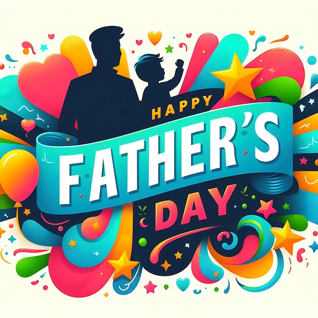 a poster of fathers days day with a colorful background