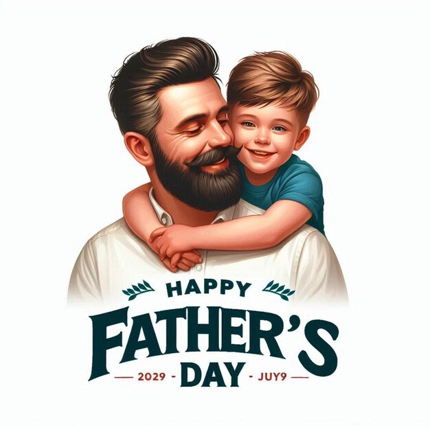 a poster for fathers days day with a father and his son