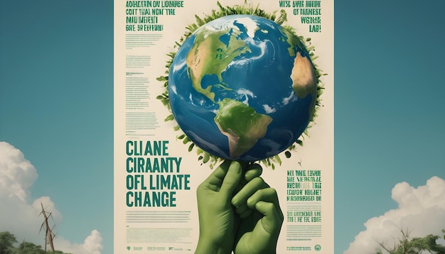 Photo poster featuring a powerful message about the urgency of addressing climate change