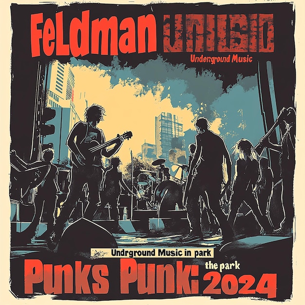 Photo a poster for feldman underground music punks in the park