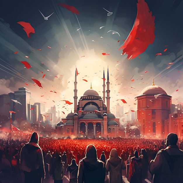 a poster for a festival called the world's largest mosque.