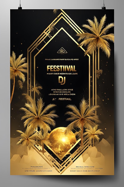 a poster for festival is displayed on a dark background