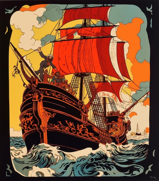 A poster for the first ever ship of the line.