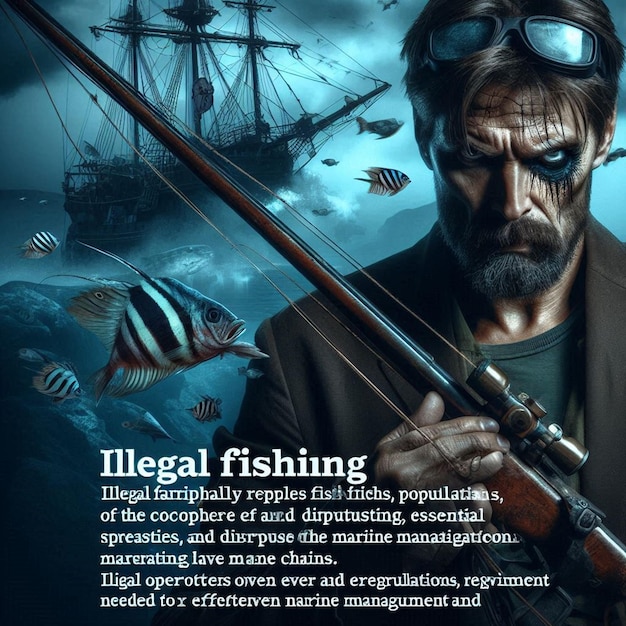 Photo a poster for the fisherman fishing is titled quot the fisherman fishing quot