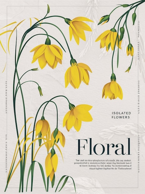 Photo a poster for florist has yellow flowers on it