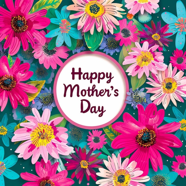 a poster of flowers with the words happy mothers day on it