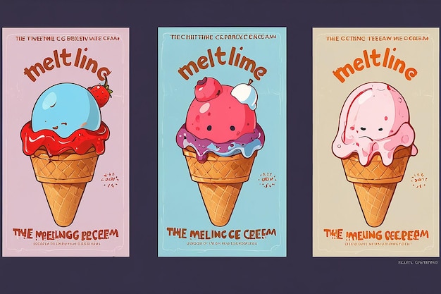 Photo a poster for a food production company called the melting ice cream