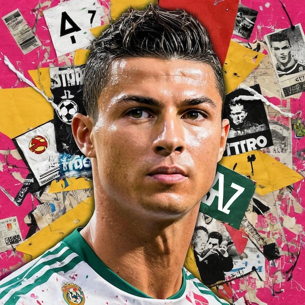 A poster of a footballer cristiano ronaldo