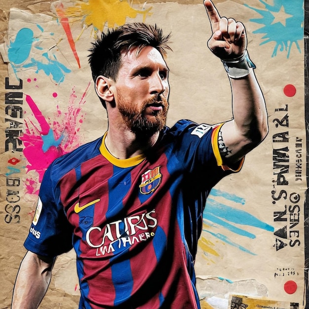 A poster of a footballer Lionel Messi