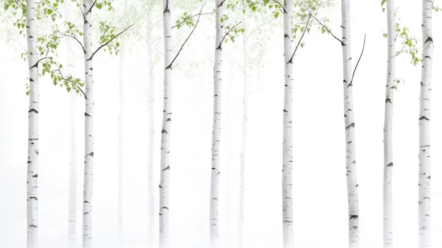 Photo a poster of a forest with the word birches on it