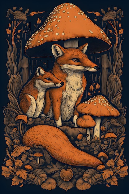 A poster for a fox and a fox