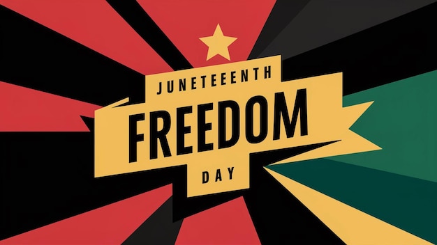 poster for a freedom day with a star on the top