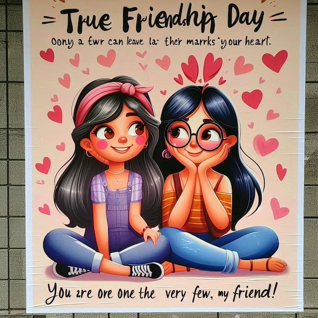 Photo a poster for a friend who is saying true friendship