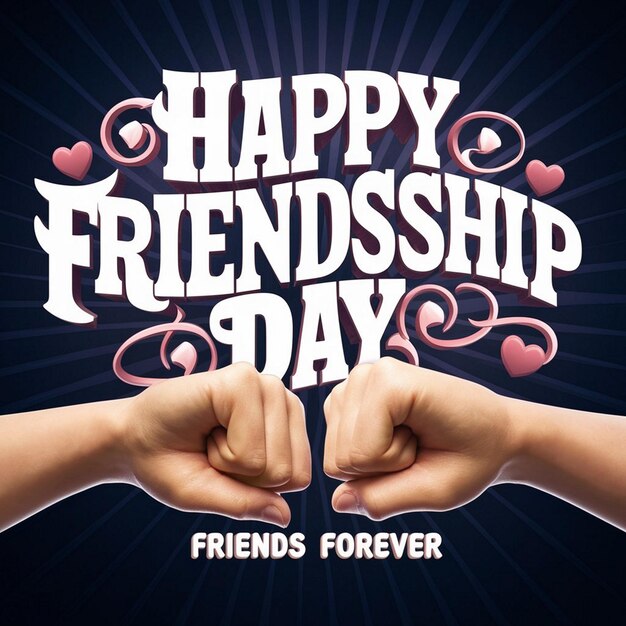 a poster for friends friendship day with hearts and hearts on the bottom