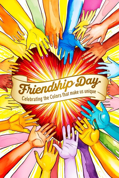 Photo a poster for friendship day celebration