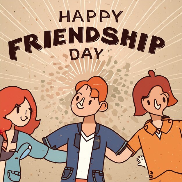 a poster for friendship day with friends and the words friendship day