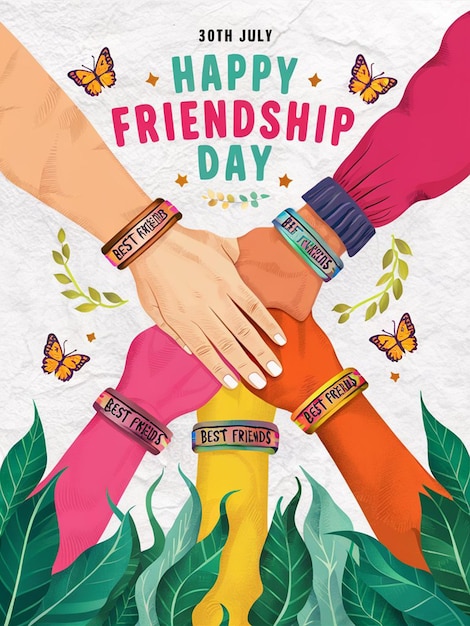 a poster for friendship day with the words friendship day written on it