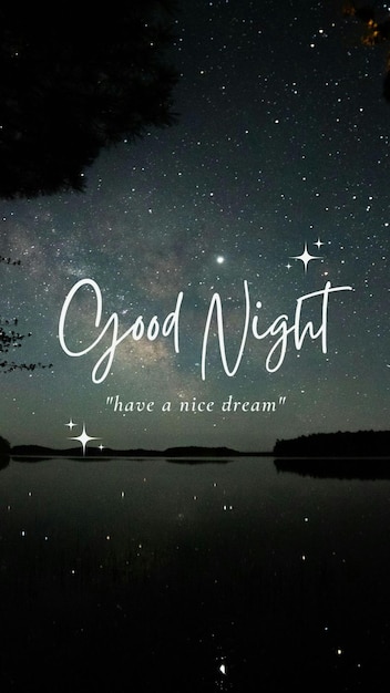 a poster for good night with a quote saying good night