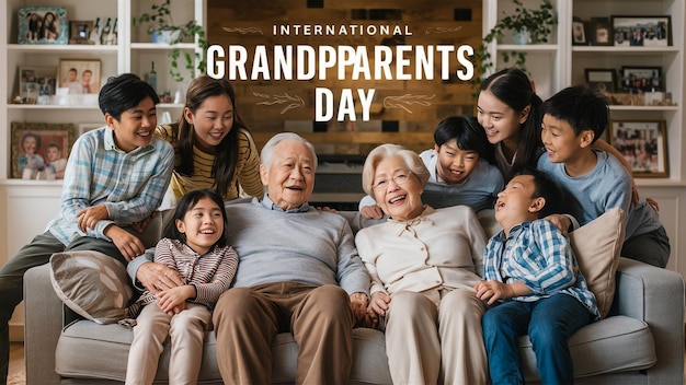 a poster for the grand grandparents day with a child and a child