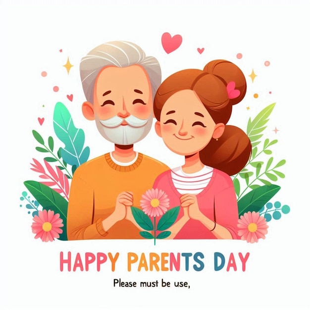 a poster of grandfather and granddaughter with a picture of grandparents