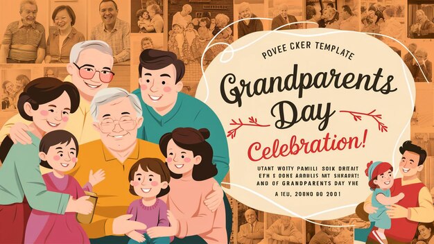 a poster for grandparents day celebration with a picture of grandparents and grandparents