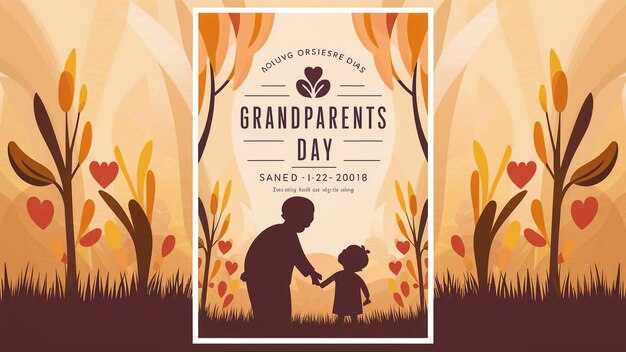 a poster for grandparents day with a couple holding hands